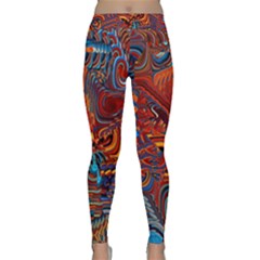 Phoenix Rising Colorful Abstract Art Classic Yoga Leggings by CrypticFragmentsDesign