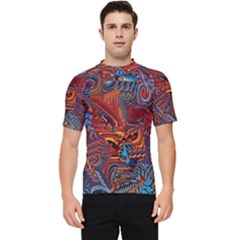 Phoenix Rising Colorful Abstract Art Men s Short Sleeve Rash Guard by CrypticFragmentsDesign