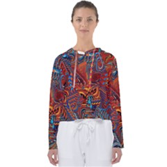 Phoenix Rising Colorful Abstract Art Women s Slouchy Sweat by CrypticFragmentsDesign