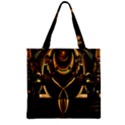 Black and Gold Abstract Line Art Pattern Zipper Grocery Tote Bag View2