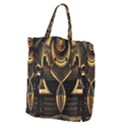 Black and Gold Abstract Line Art Pattern Giant Grocery Tote View1