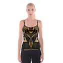 Black and Gold Abstract Line Art Pattern Spaghetti Strap Top View1