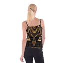 Black and Gold Abstract Line Art Pattern Spaghetti Strap Top View2