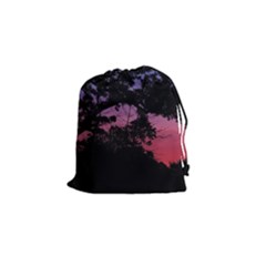 Sunset Landscape High Contrast Photo Drawstring Pouch (small) by dflcprintsclothing