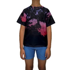 Sunset Landscape High Contrast Photo Kids  Short Sleeve Swimwear by dflcprintsclothing