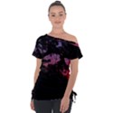 Sunset Landscape High Contrast Photo Off Shoulder Tie-Up Tee View1