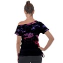 Sunset Landscape High Contrast Photo Off Shoulder Tie-Up Tee View2