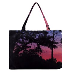 Sunset Landscape High Contrast Photo Zipper Medium Tote Bag