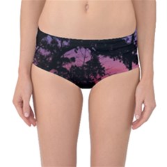 Sunset Landscape High Contrast Photo Mid-waist Bikini Bottoms by dflcprintsclothing