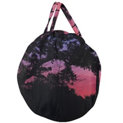 Sunset Landscape High Contrast Photo Giant Round Zipper Tote