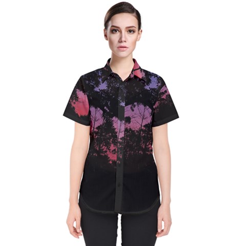 Sunset Landscape High Contrast Photo Women s Short Sleeve Shirt by dflcprintsclothing