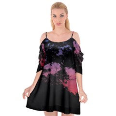 Sunset Landscape High Contrast Photo Cutout Spaghetti Strap Chiffon Dress by dflcprintsclothing