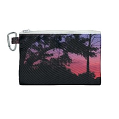 Sunset Landscape High Contrast Photo Canvas Cosmetic Bag (medium)