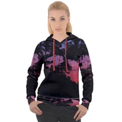 Sunset Landscape High Contrast Photo Women s Overhead Hoodie