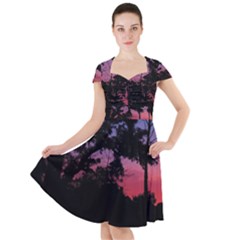 Sunset Landscape High Contrast Photo Cap Sleeve Midi Dress by dflcprintsclothing