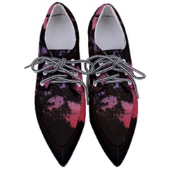 Sunset Landscape High Contrast Photo Pointed Oxford Shoes