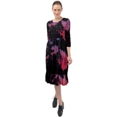 Sunset Landscape High Contrast Photo Ruffle End Midi Chiffon Dress by dflcprintsclothing