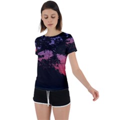 Sunset Landscape High Contrast Photo Back Circle Cutout Sports Tee by dflcprintsclothing