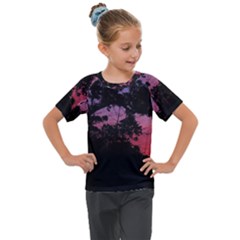 Sunset Landscape High Contrast Photo Kids  Mesh Piece Tee