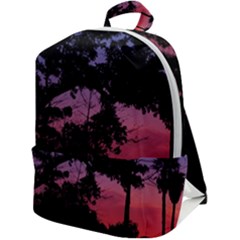 Sunset Landscape High Contrast Photo Zip Up Backpack