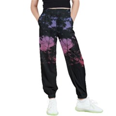 Sunset Landscape High Contrast Photo Kids  Elastic Waist Pants by dflcprintsclothing