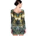 Multicolor Floral Art Copper Patina  Long Sleeve Velvet Bodycon Dress View2