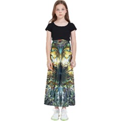 Multicolor Floral Art Copper Patina  Kids  Skirt by CrypticFragmentsDesign