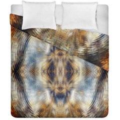 Retro Hippie Vibe Psychedelic Silver Duvet Cover Double Side (california King Size) by CrypticFragmentsDesign