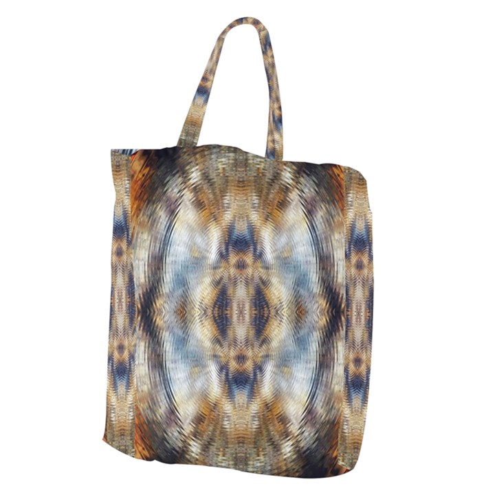 Retro Hippie Vibe Psychedelic Silver Giant Grocery Tote