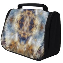 Retro Hippie Vibe Psychedelic Silver Full Print Travel Pouch (big) by CrypticFragmentsDesign