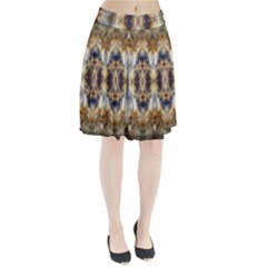 Retro Hippie Vibe Psychedelic Silver Pleated Skirt