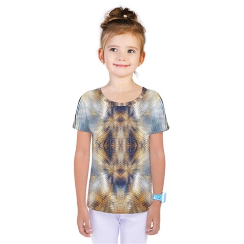 Retro Hippie Vibe Psychedelic Silver Kids  One Piece Tee by CrypticFragmentsDesign