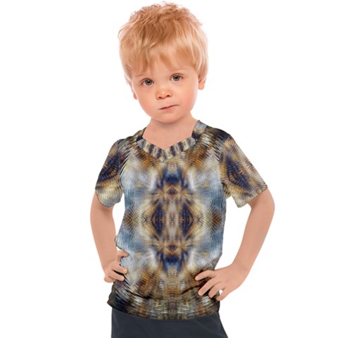 Retro Hippie Vibe Psychedelic Silver Kids  Sports Tee by CrypticFragmentsDesign