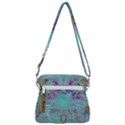 Retro Hippie Abstract Floral Blue Violet Zipper Messenger Bag View3