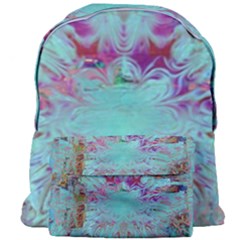 Retro Hippie Abstract Floral Blue Violet Giant Full Print Backpack by CrypticFragmentsDesign