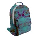 Retro Hippie Abstract Floral Blue Violet Flap Pocket Backpack (Small) View2