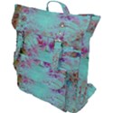 Retro Hippie Abstract Floral Blue Violet Buckle Up Backpack View1