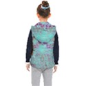 Retro Hippie Abstract Floral Blue Violet Kids  Hooded Puffer Vest View2