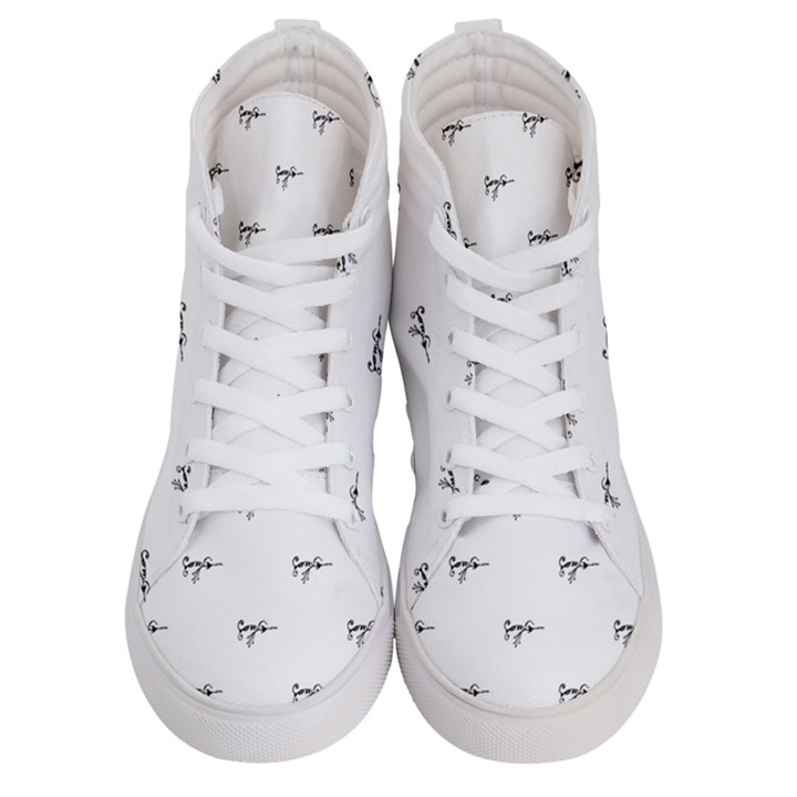 Tribal Style Symbol Drawing Print Pattern Women s Hi-Top Skate Sneakers