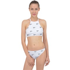 Tribal Style Symbol Drawing Print Pattern Racer Front Bikini Set by dflcprintsclothing