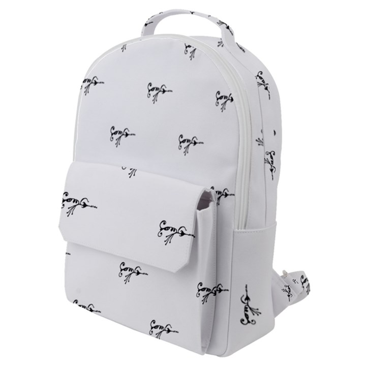 Tribal Style Symbol Drawing Print Pattern Flap Pocket Backpack (Small)