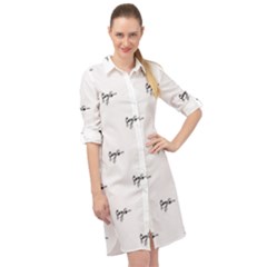 Tribal Style Symbol Drawing Print Pattern Long Sleeve Mini Shirt Dress by dflcprintsclothing