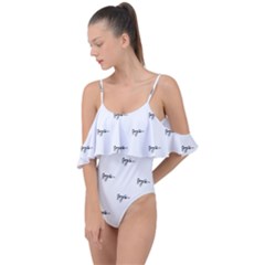 Tribal Style Symbol Drawing Print Pattern Drape Piece Swimsuit