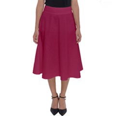 Amaranth Purple Perfect Length Midi Skirt by FashionLane