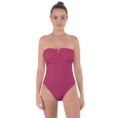 Amaranth Purple Tie Back One Piece Swimsuit by FashionLane