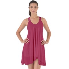 Amaranth Purple Show Some Back Chiffon Dress by FashionLane