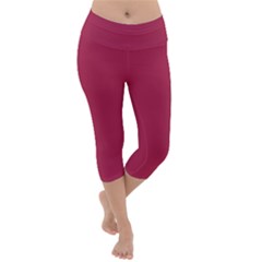 Amaranth Purple Lightweight Velour Capri Yoga Leggings by FashionLane