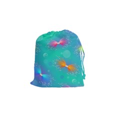 Non Seamless Pattern Blues Bright Drawstring Pouch (small)