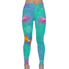 Non Seamless Pattern Blues Bright Classic Yoga Leggings by Dutashop