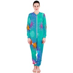 Non Seamless Pattern Blues Bright Onepiece Jumpsuit (ladies)  by Dutashop